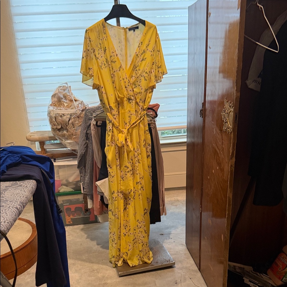 RACHEL Rachel Roy Yellow Floral Maxi Dress